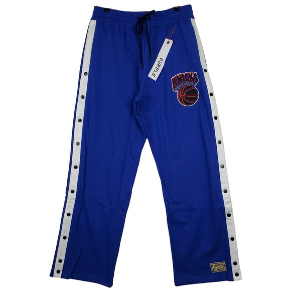 Purple Brand New York Knicks Mitchell &‎ Ness NBA Large Tear Away Pants Blue NWT